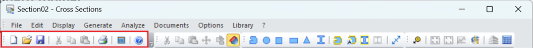 Standard toolbar Standard toolbar